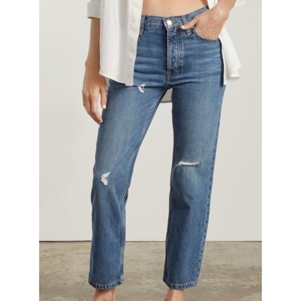 Everlane‎ The Summer Slouch Jean in Distressed Medium Wash - Size 28